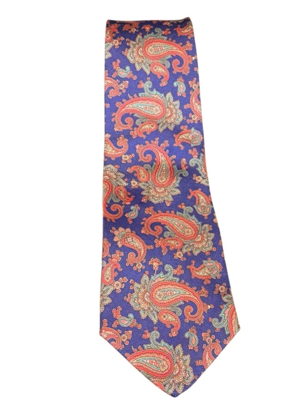 Givenchy Monsieur Vintage Silk Tie Royal Blue Paisley Made in Italy